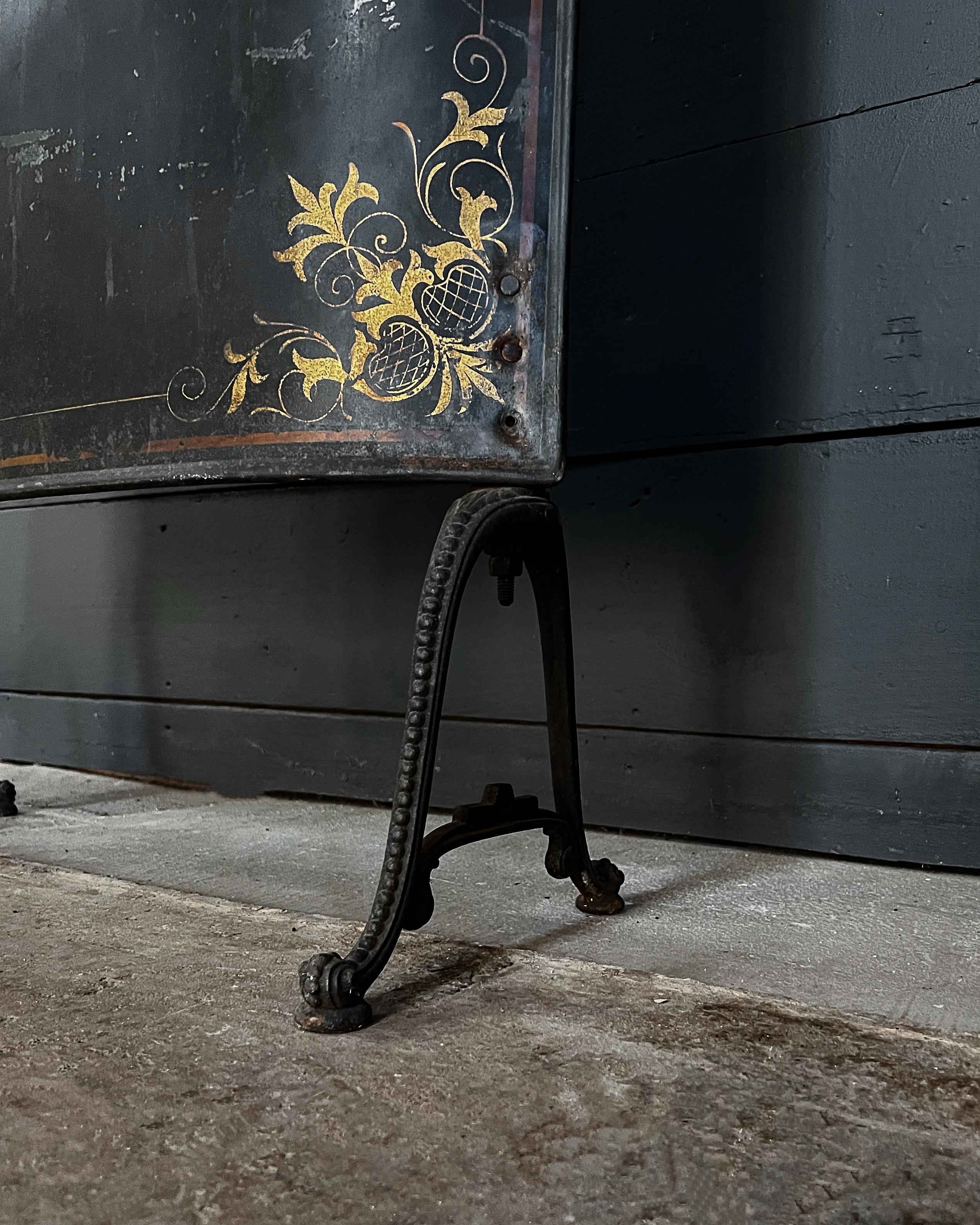 Metal Hand Painted Victorian Fire Screen