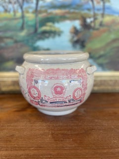 Hand-Painted Vietnamese Studio Pottery Jar Featuring One Hào Currency Motif.