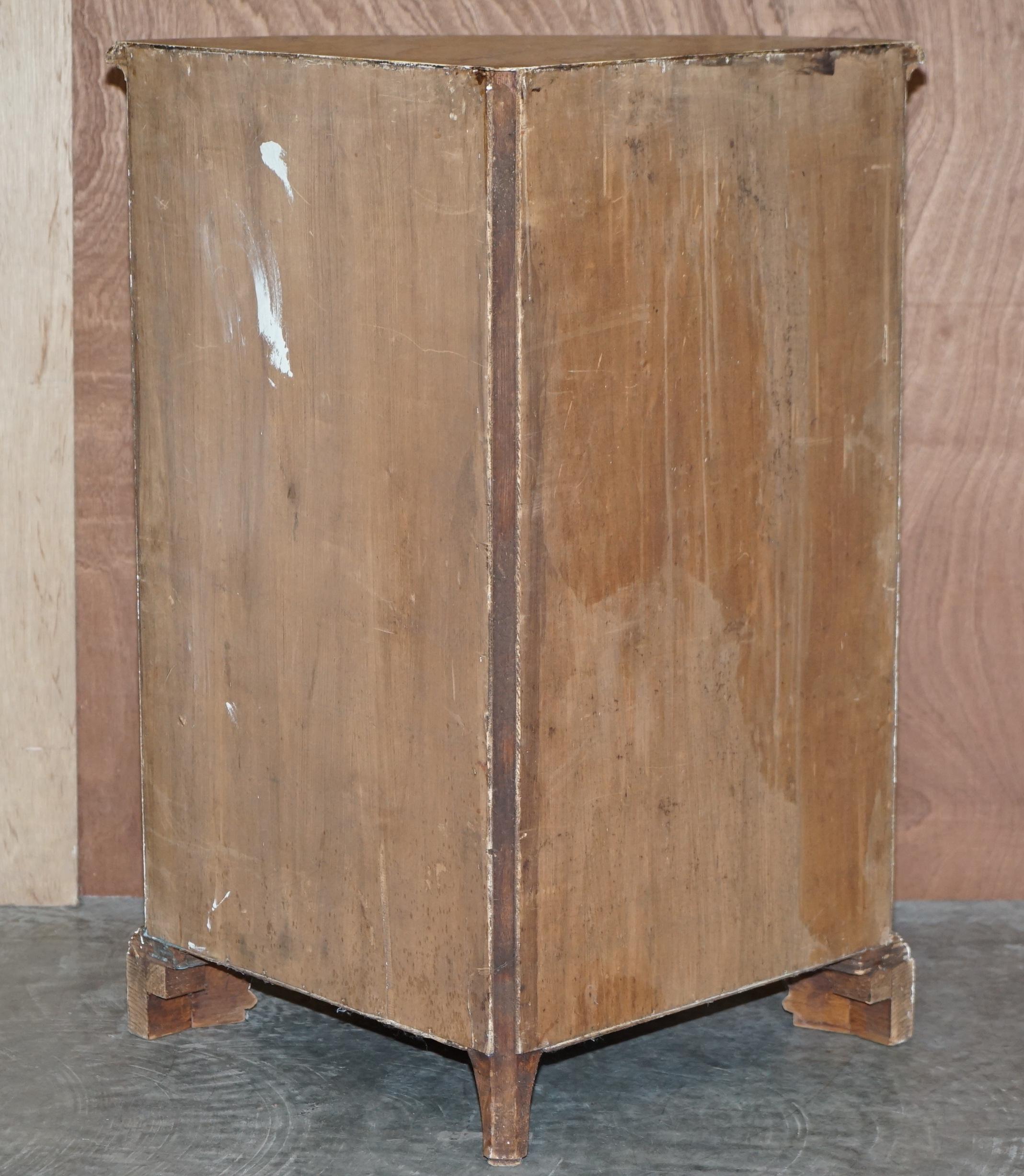 Hand Painted Vintage Corner Pot Cupboard in the French Taste with Marbled Top For Sale 2