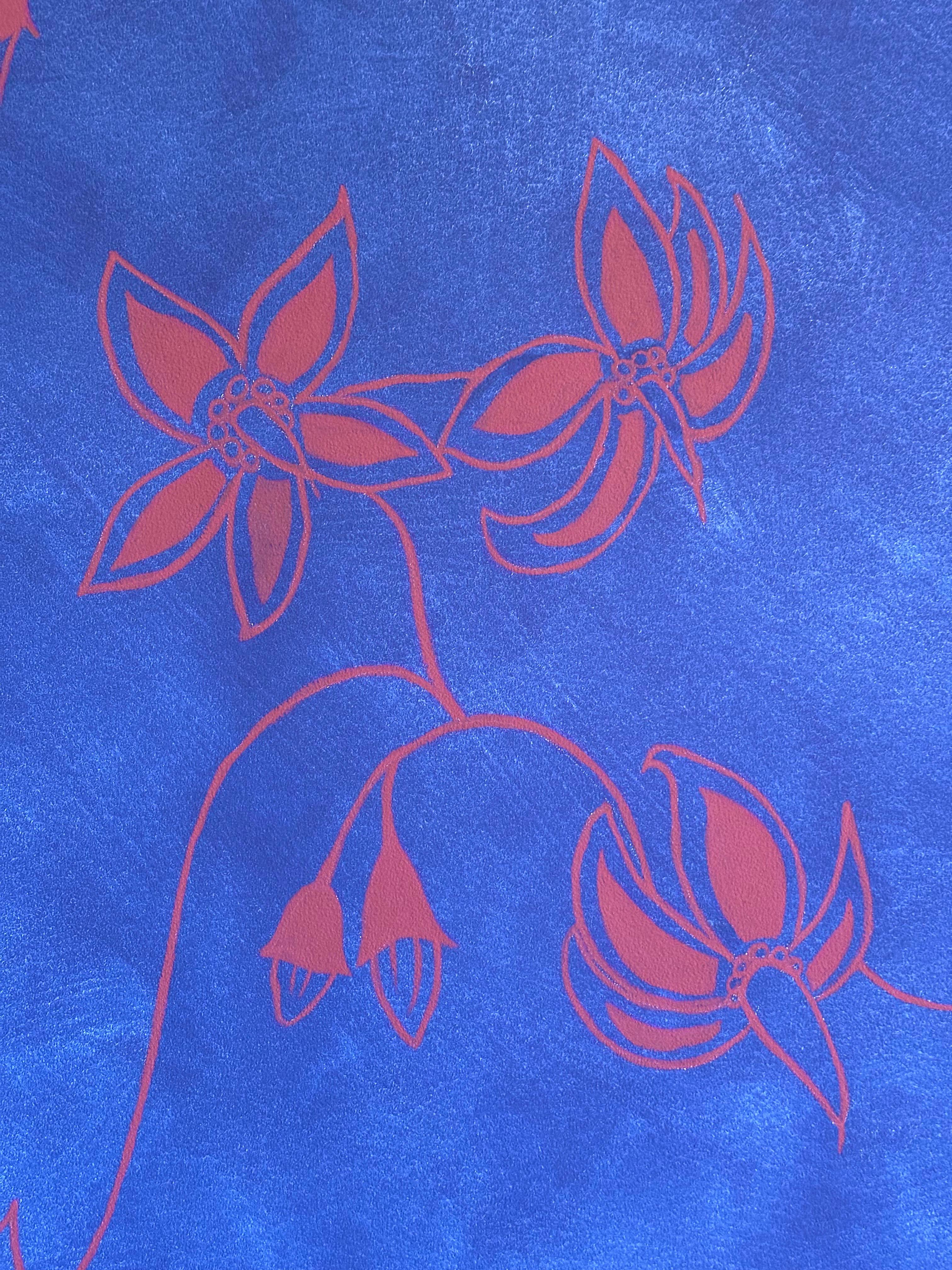 Australian Hand Painted Wallpaper Deadly Nightshade from Ocre Designs by Tarn McLean For Sale