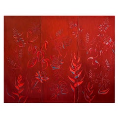 Des motifs botaniques rouges peints à la main de Tarn McLean