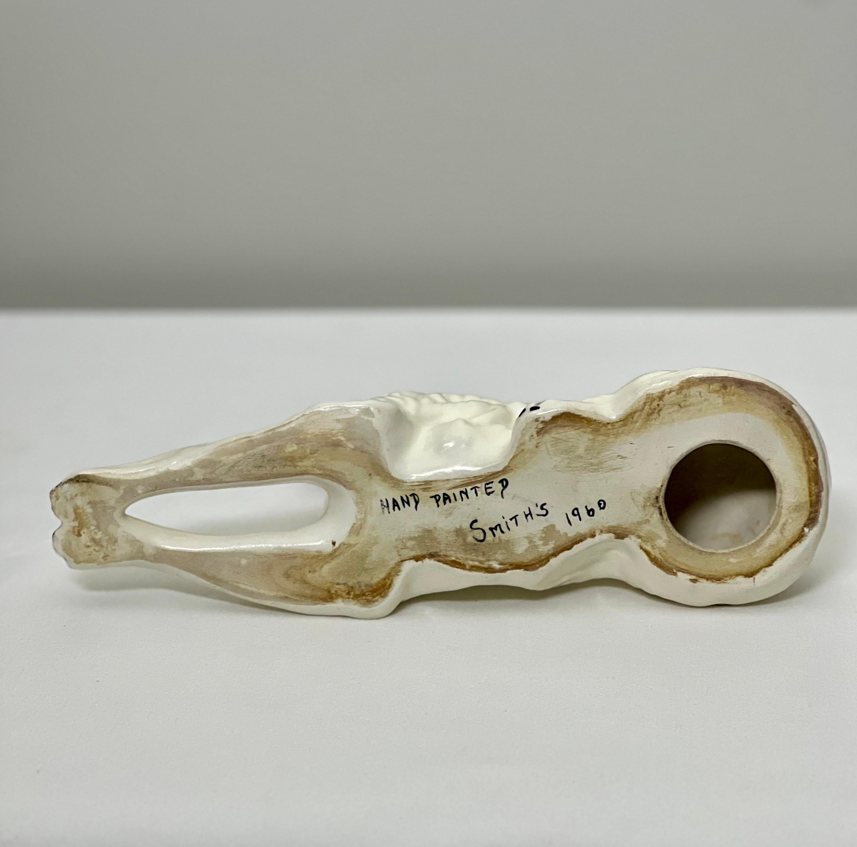 Figura de cerámica blanca pintada a mano de perro lobero ruso Borzoi, 1960 4