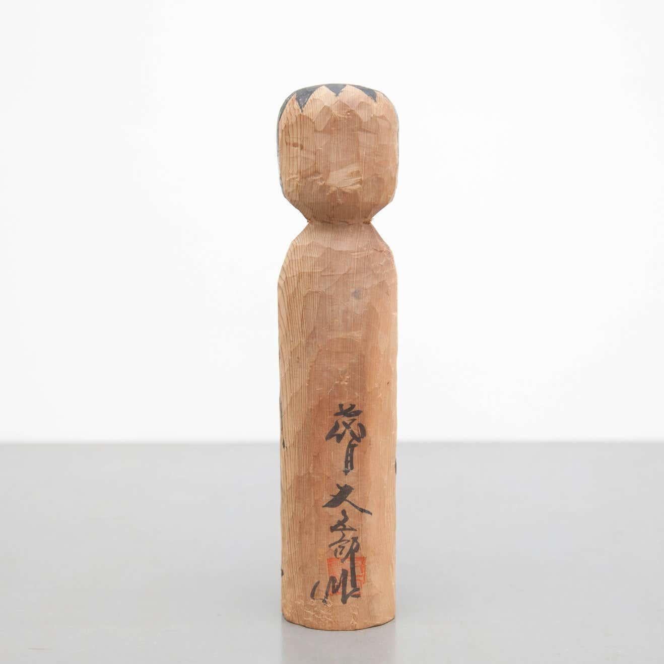 Edo Bambola Kokeshi tradizionale giapponese in legno dipinta a mano in vendita