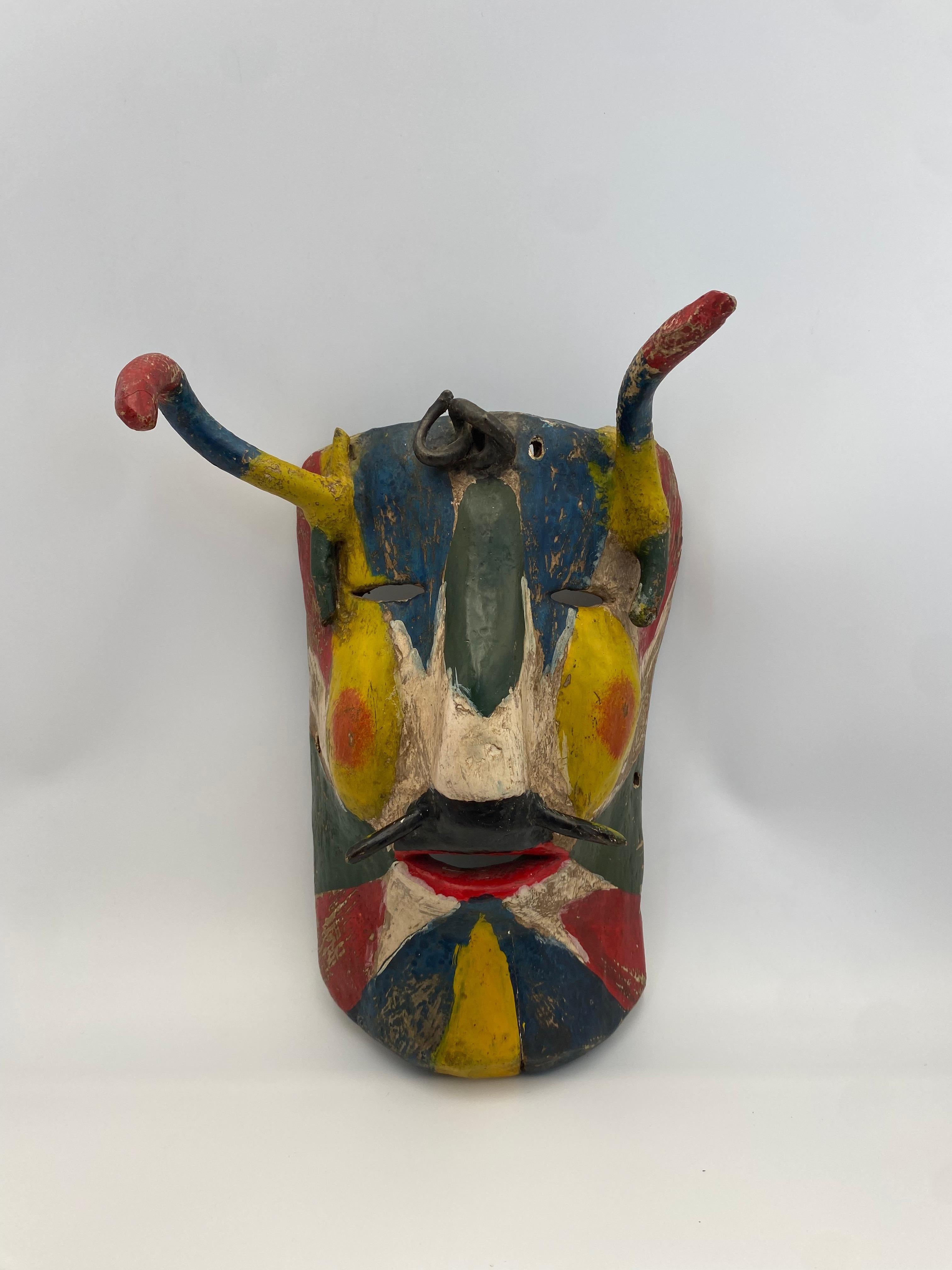 Hand Painted Wooden African Mask & Snake 

Dimensions on the snake are as follows 25'' long by 6.25'' tall roughly 1.5'' thick 