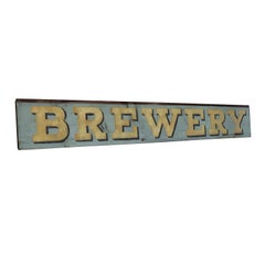 Hand-painted Wooden Brewery Sign
