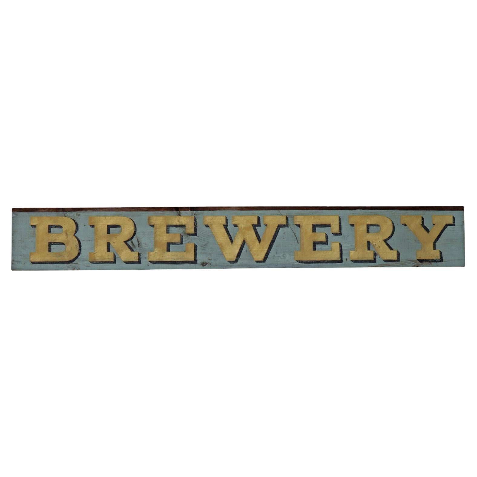 Hand-painted Wooden Brewery Sign