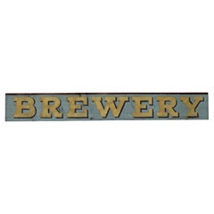 Antique Hand-painted Wooden Brewery Sign