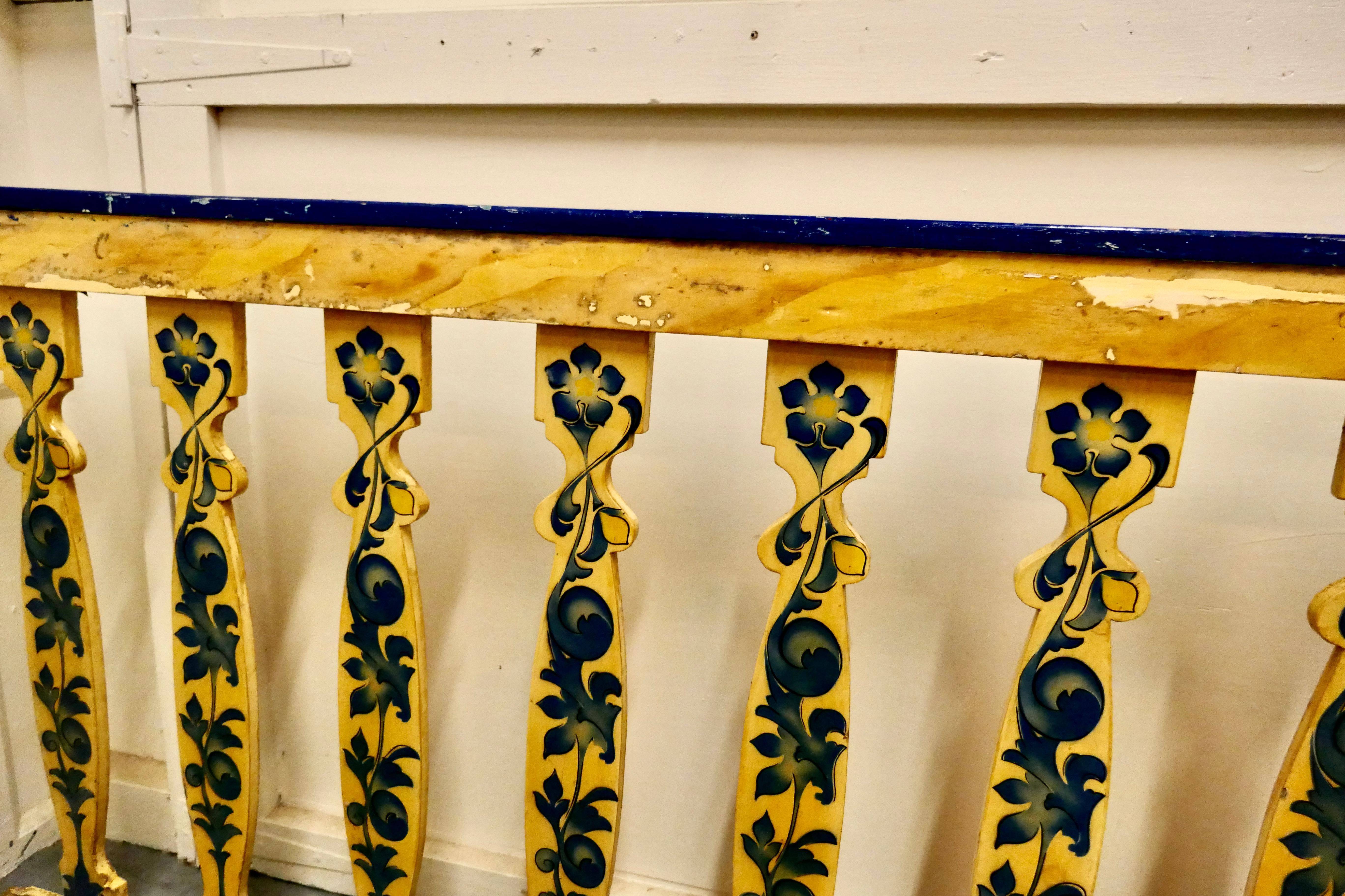 Hand Painted Wooden Railings from a Fair Ground For Sale 5