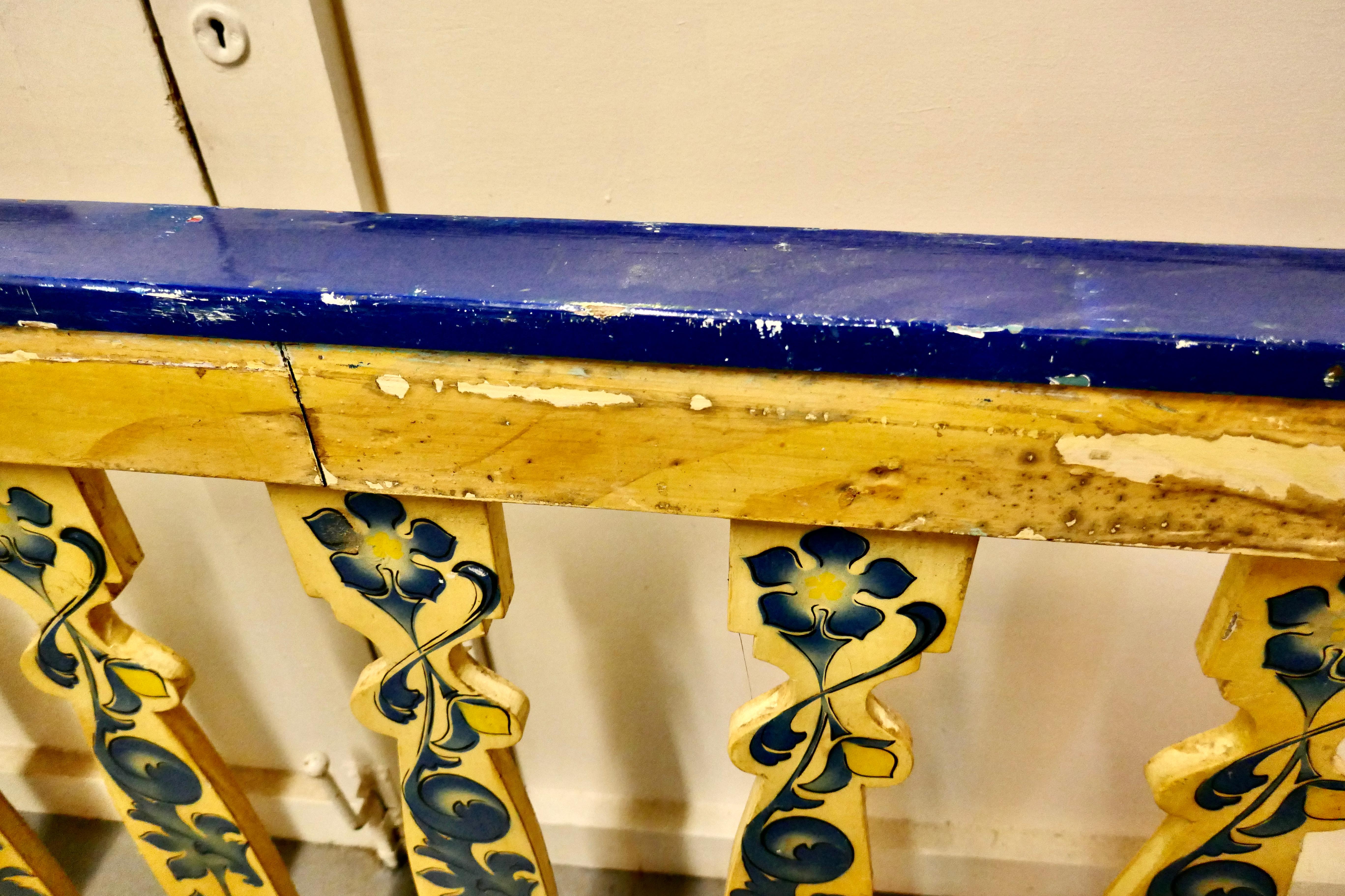 Hand Painted Wooden Railings from a Fair Ground For Sale 6