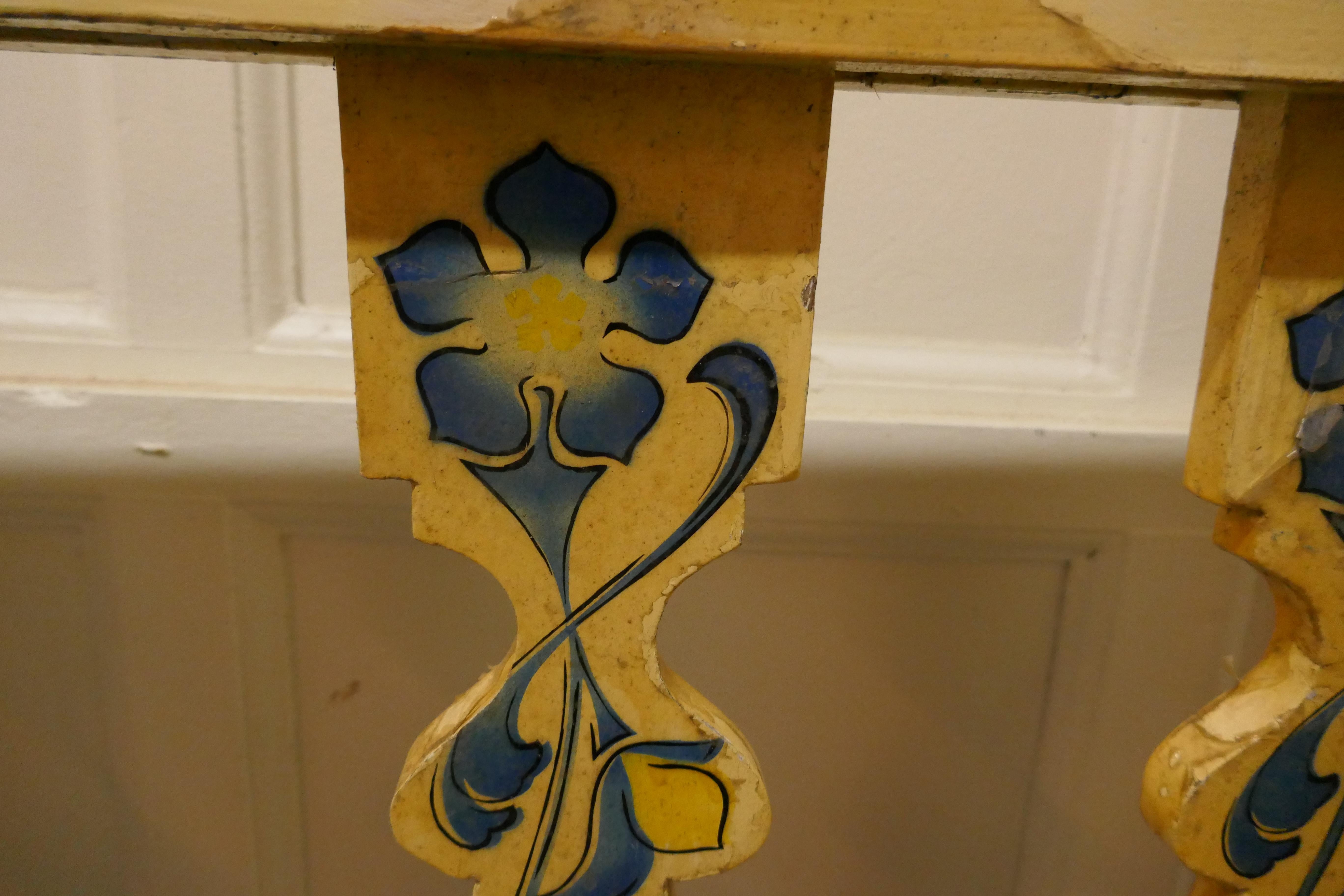 Hand Painted Wooden Railings from a Fair Ground For Sale 1