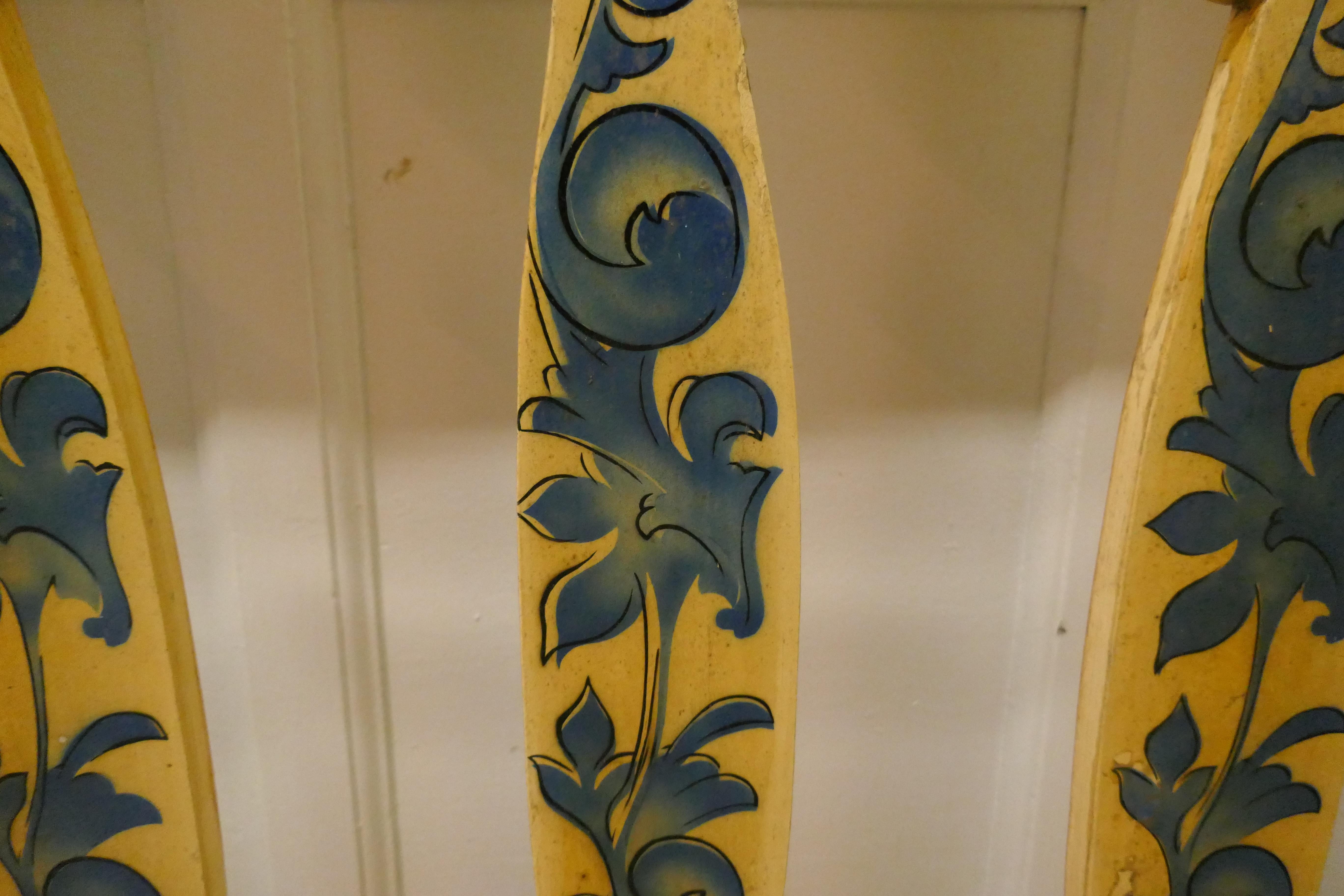 Hand Painted Wooden Railings from a Fair Ground For Sale 2