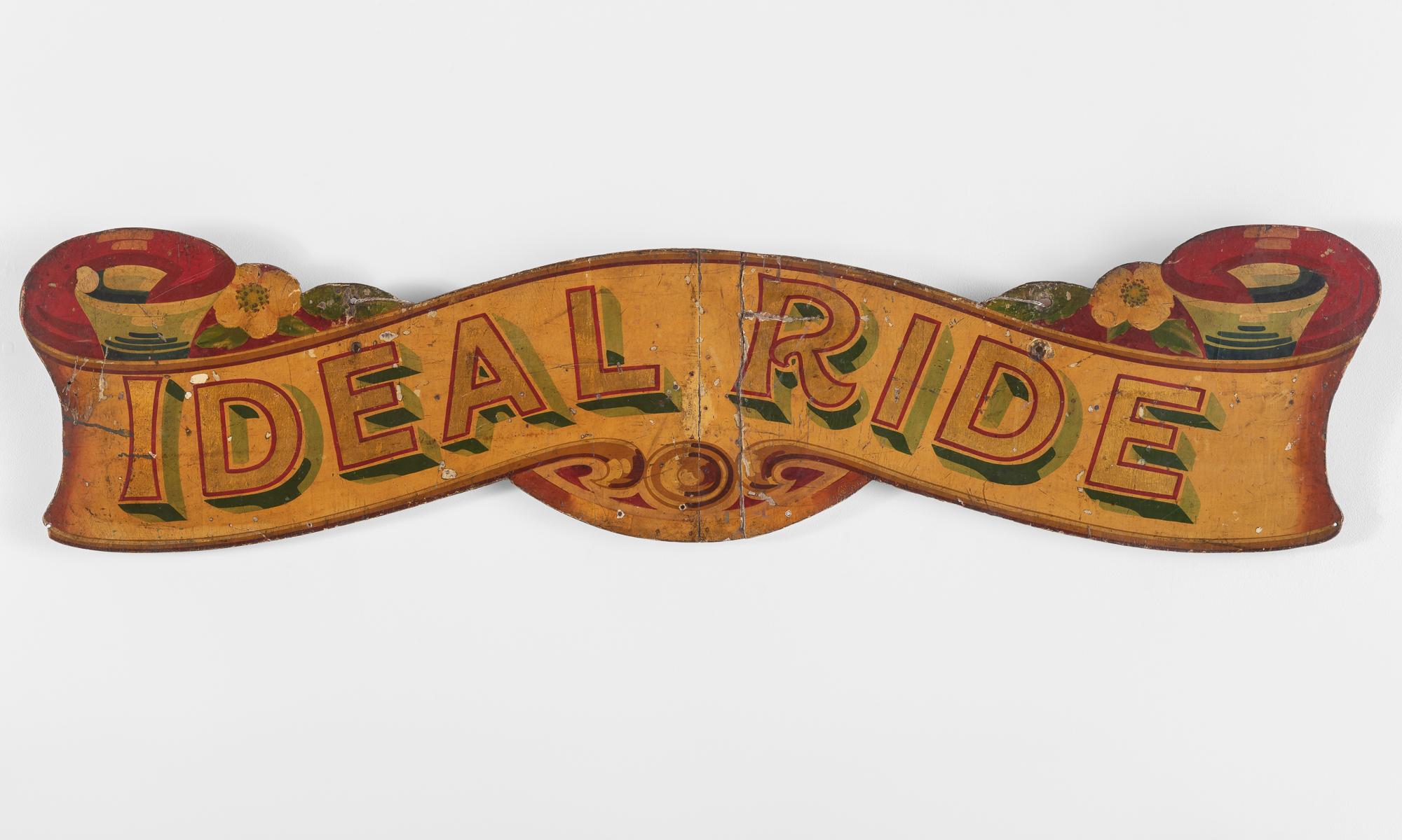 Hand-painted wooden sign, England, circa 1900.

