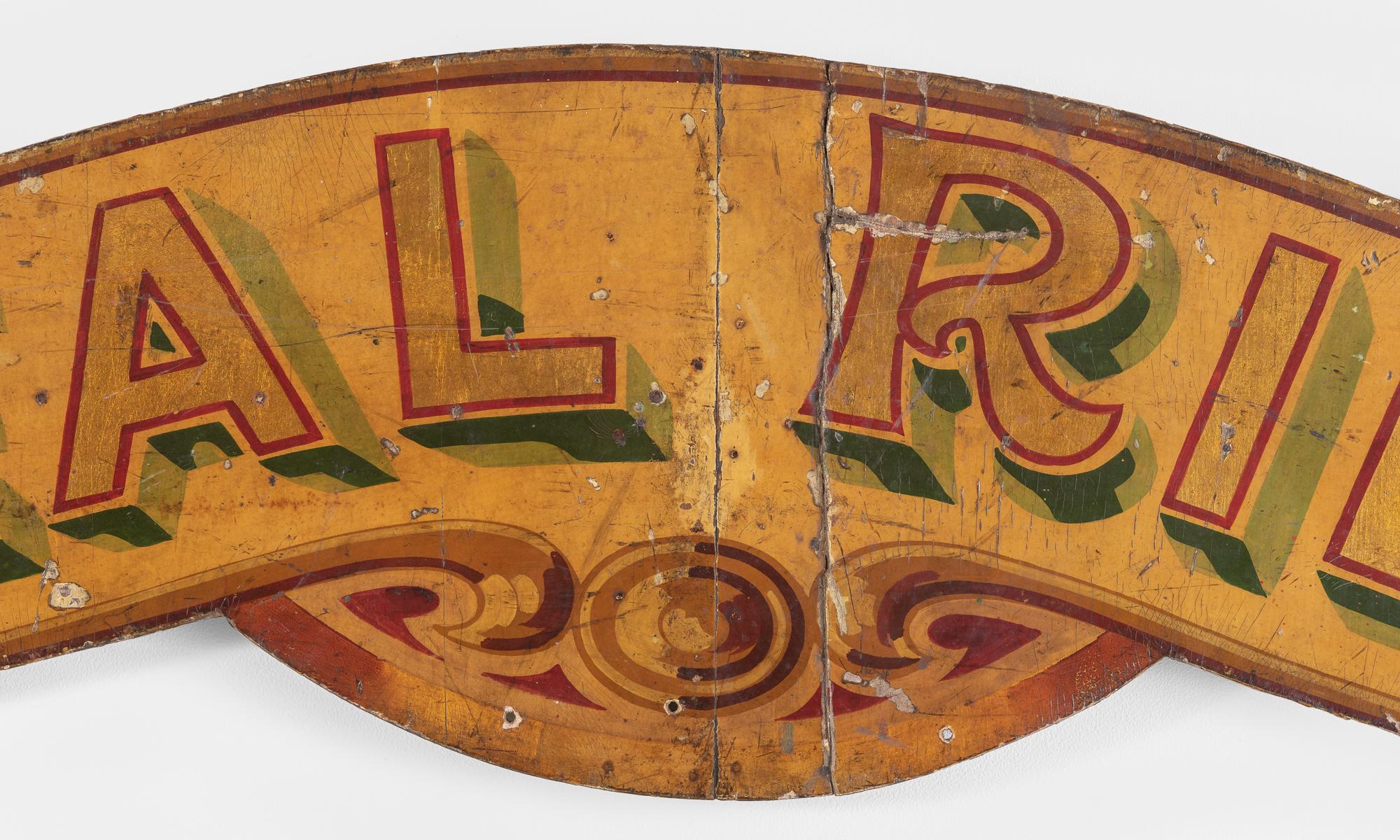 Victorian Hand-Painted Wooden Sign, England, circa 1910