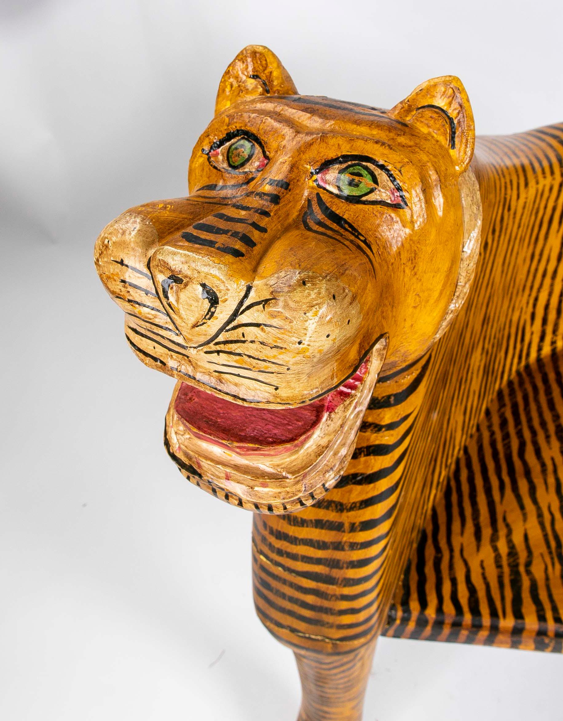 Hand-Painted Wooden Tiger Armchair 2
