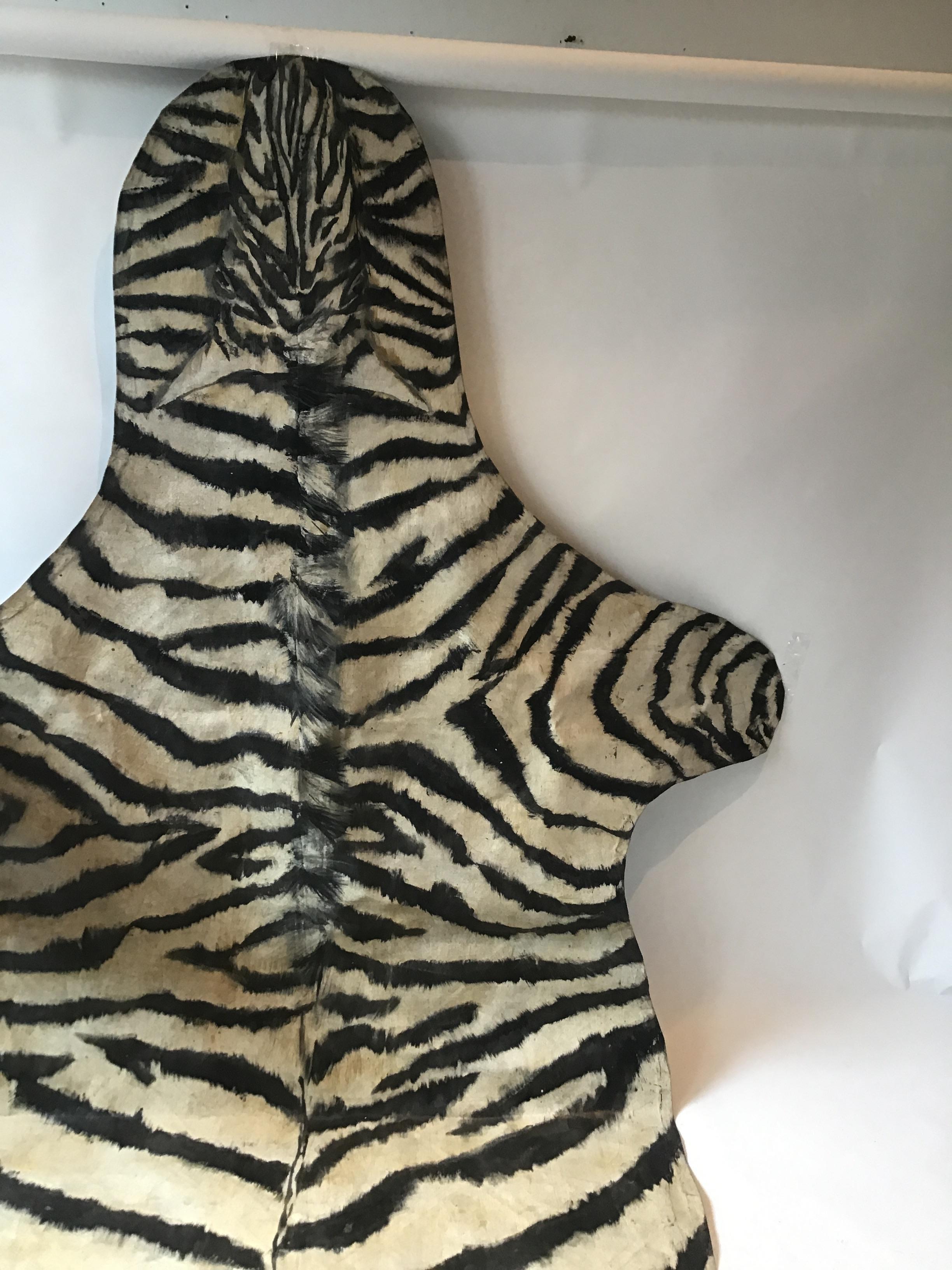 Handbemalter Zebra-Teppich im Zustand „Gut“ im Angebot in Tarrytown, NY