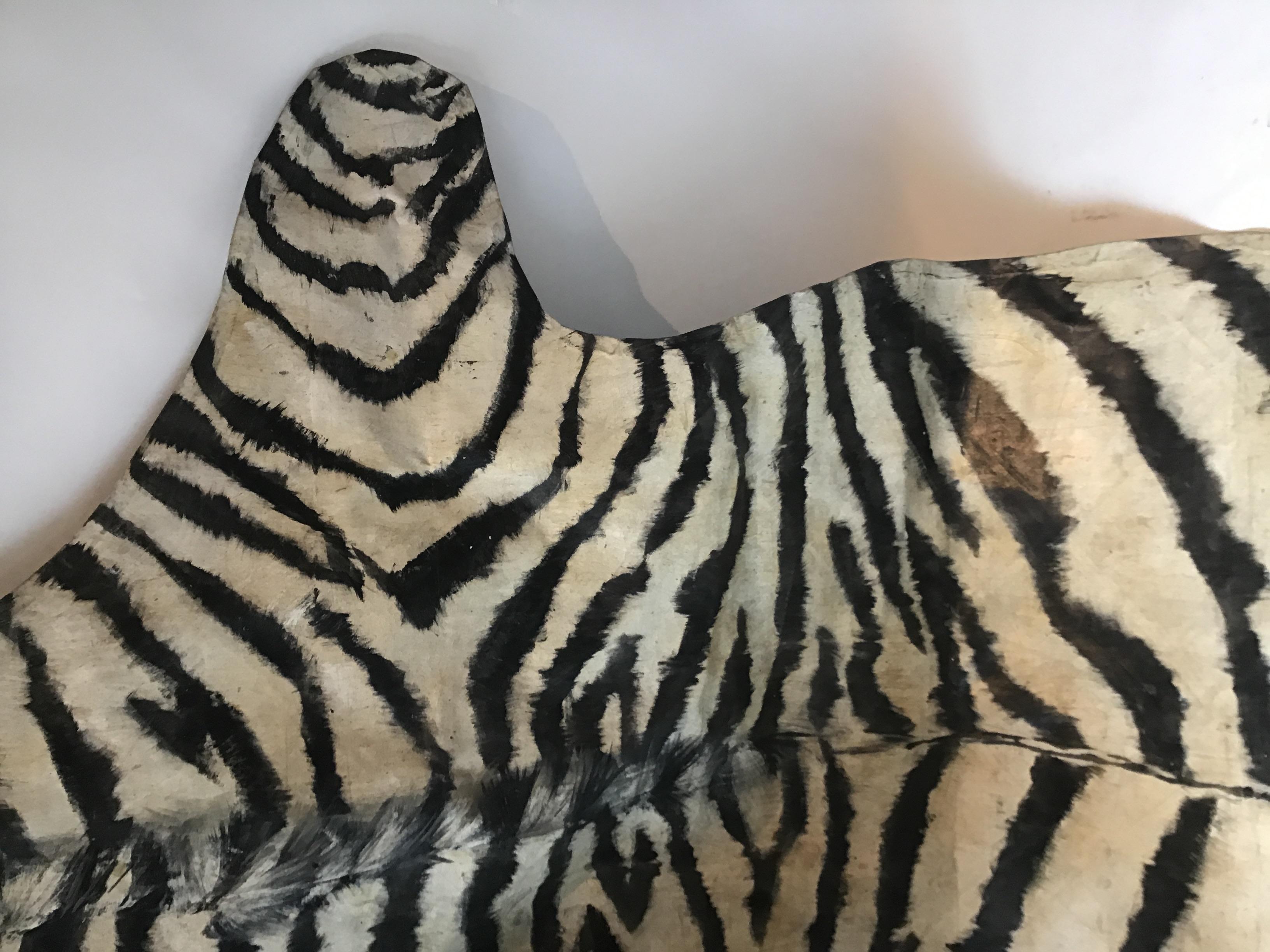 Handbemalter Zebra-Teppich im Angebot 1
