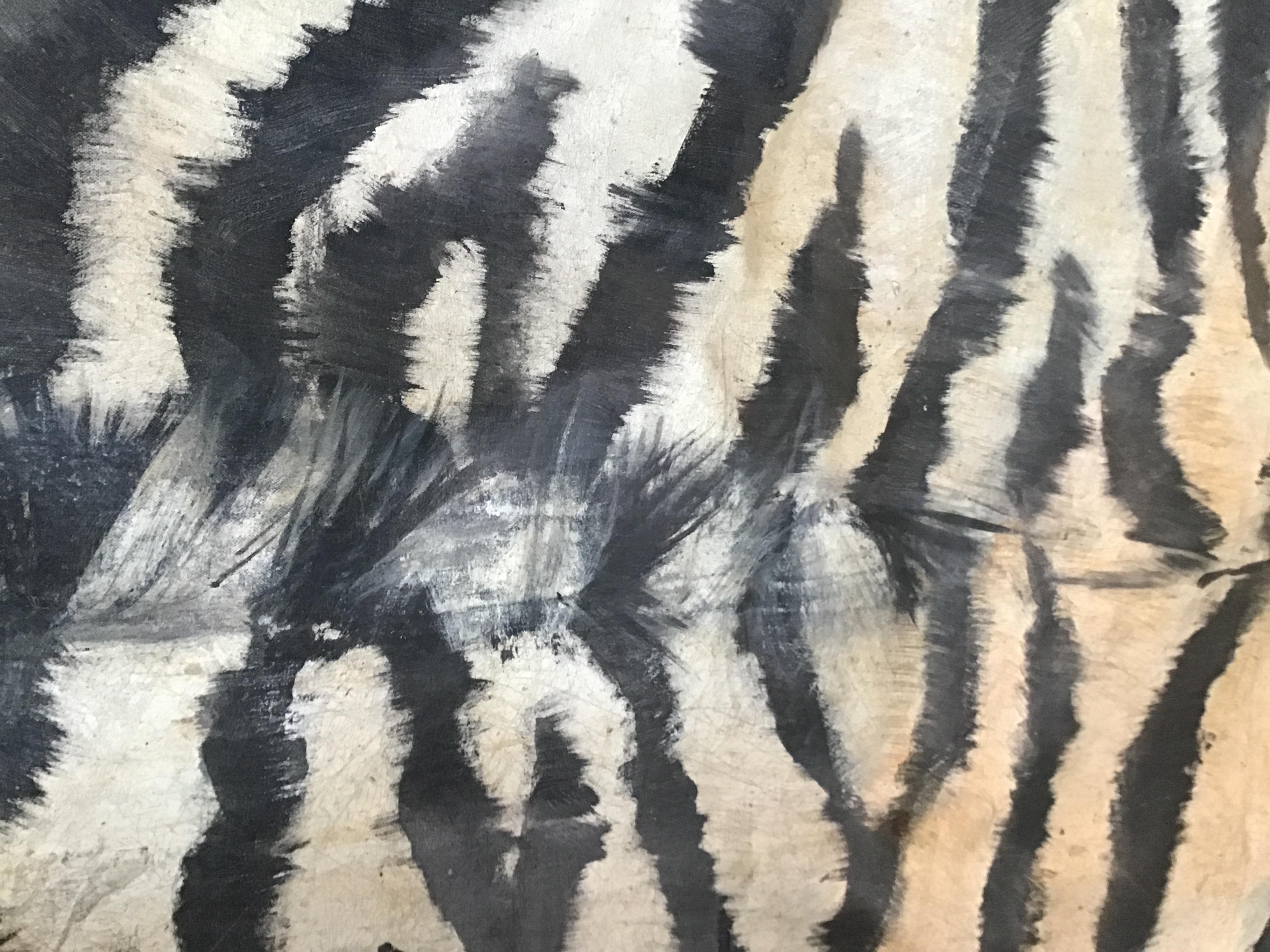 Hand Painted Zebra Rug For Sale 2