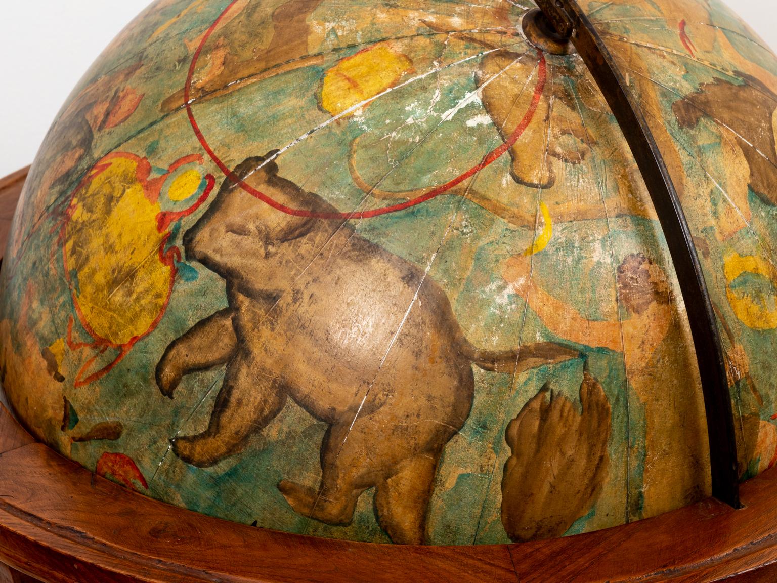 Hand Painted Zodiac Floor Globe For Sale 4