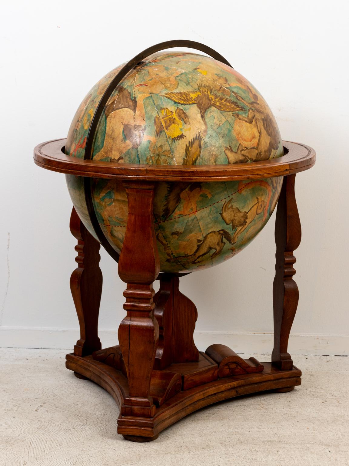 Hand Painted Zodiac Floor Globe For Sale 6
