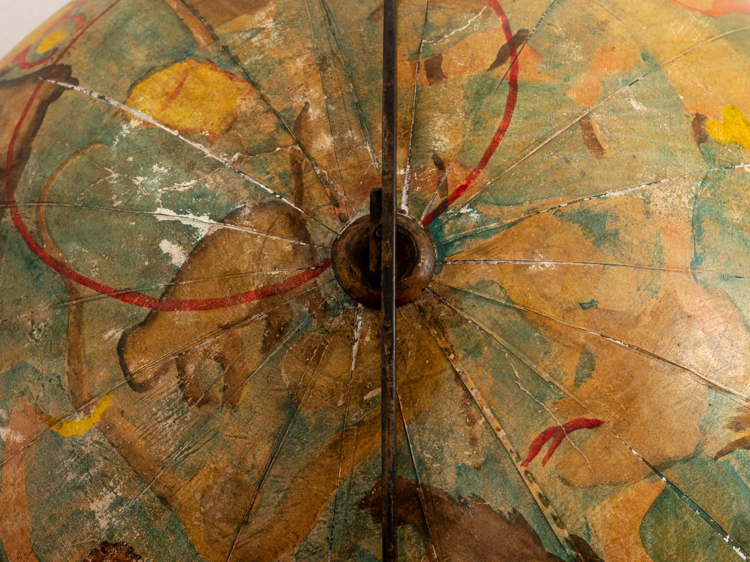 20th Century Hand Painted Zodiac Floor Globe For Sale