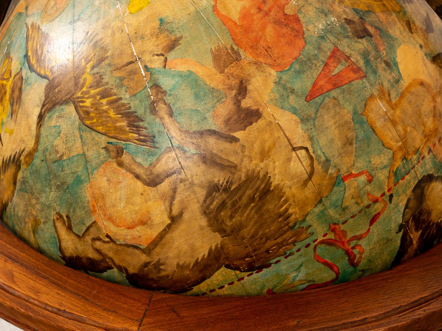 Hand Painted Zodiac Floor Globe For Sale 1