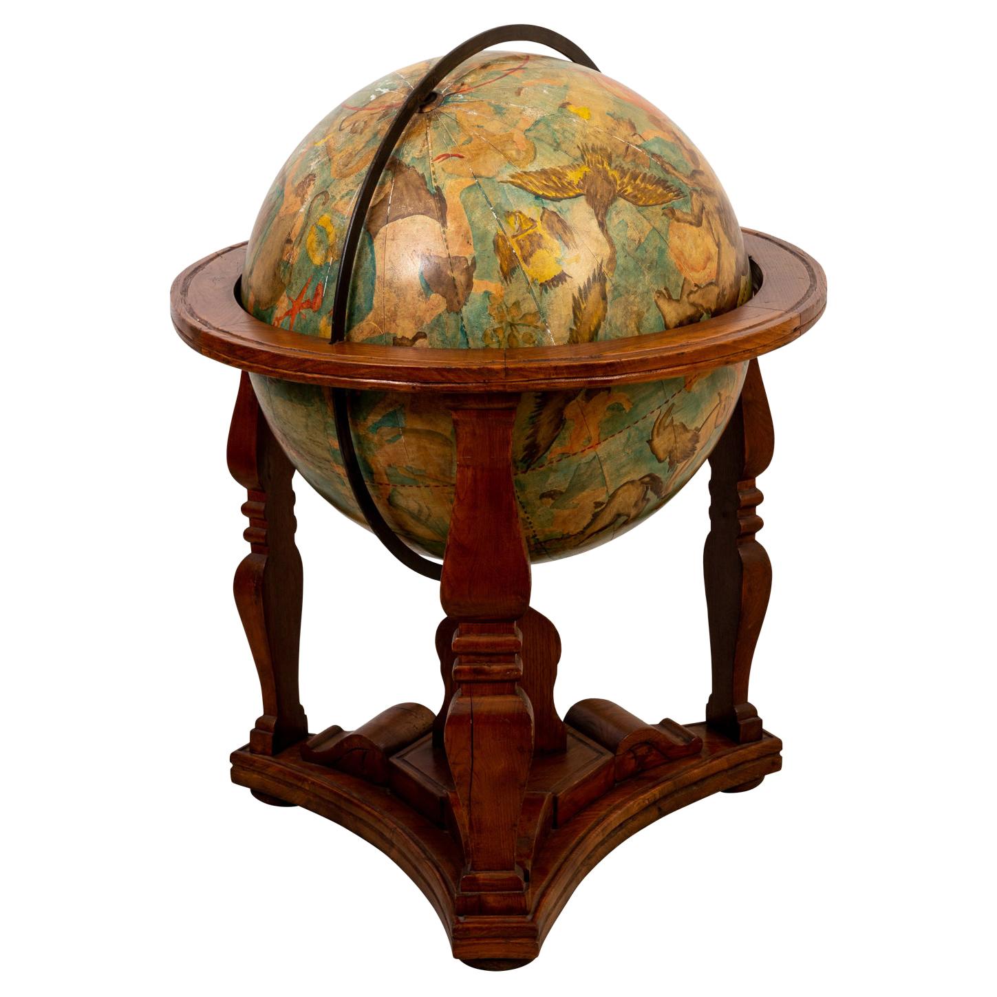 Hand Painted Zodiac Floor Globe
