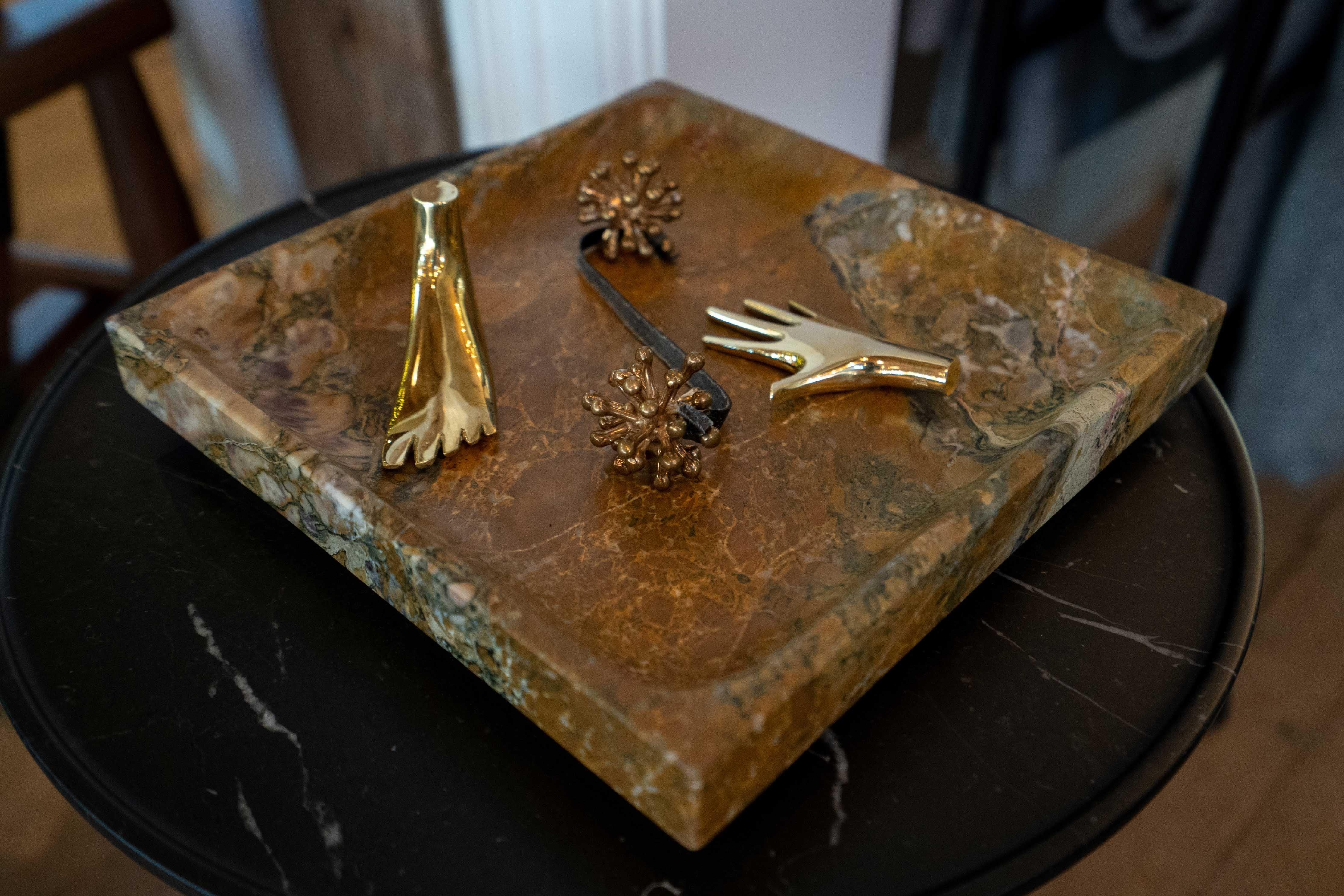 Hand Paperweight in Brass by Carl Aubock In New Condition In Sag Harbor, NY