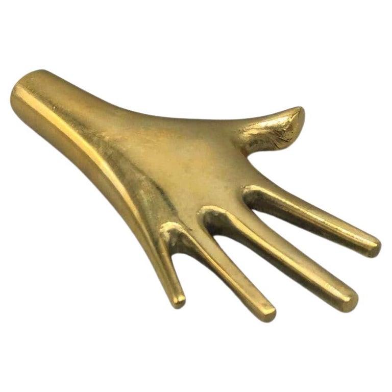 Hand Paperweight in Brass by Carl Aubock For Sale at 1stDibs