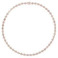 Hand Pierced Sequins Chain Necklace 18 Karat Rose Gold