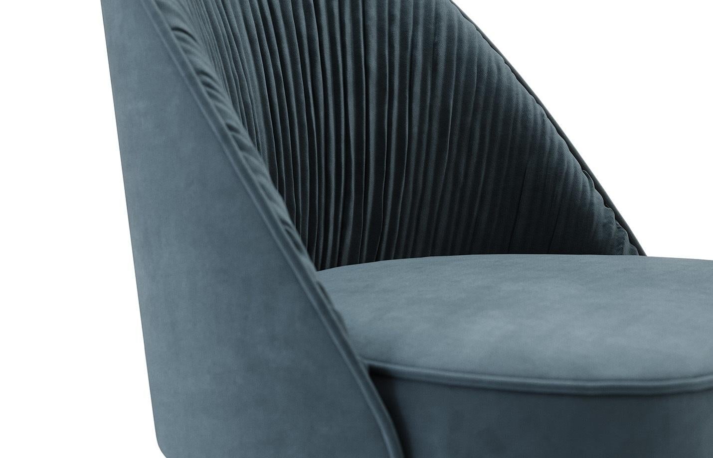 Hand Pleated Velvet Dining Chair 1