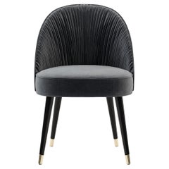 Hand Pleated Velvet Dining Chair