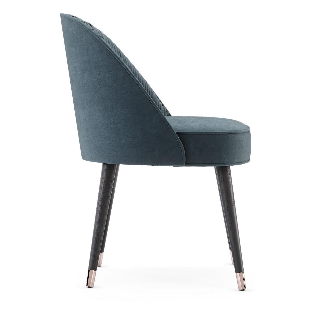Six Hand-Pleated Velvet Dining Chair By Mondo Design Studio (Portugiesisch) im Angebot