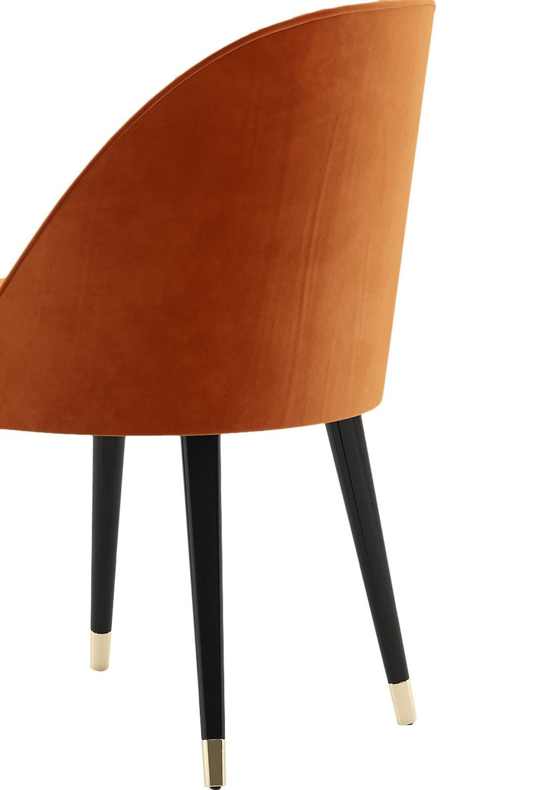 Six Hand-Pleated Velvet Dining Chair By Mondo Design Studio im Angebot 1
