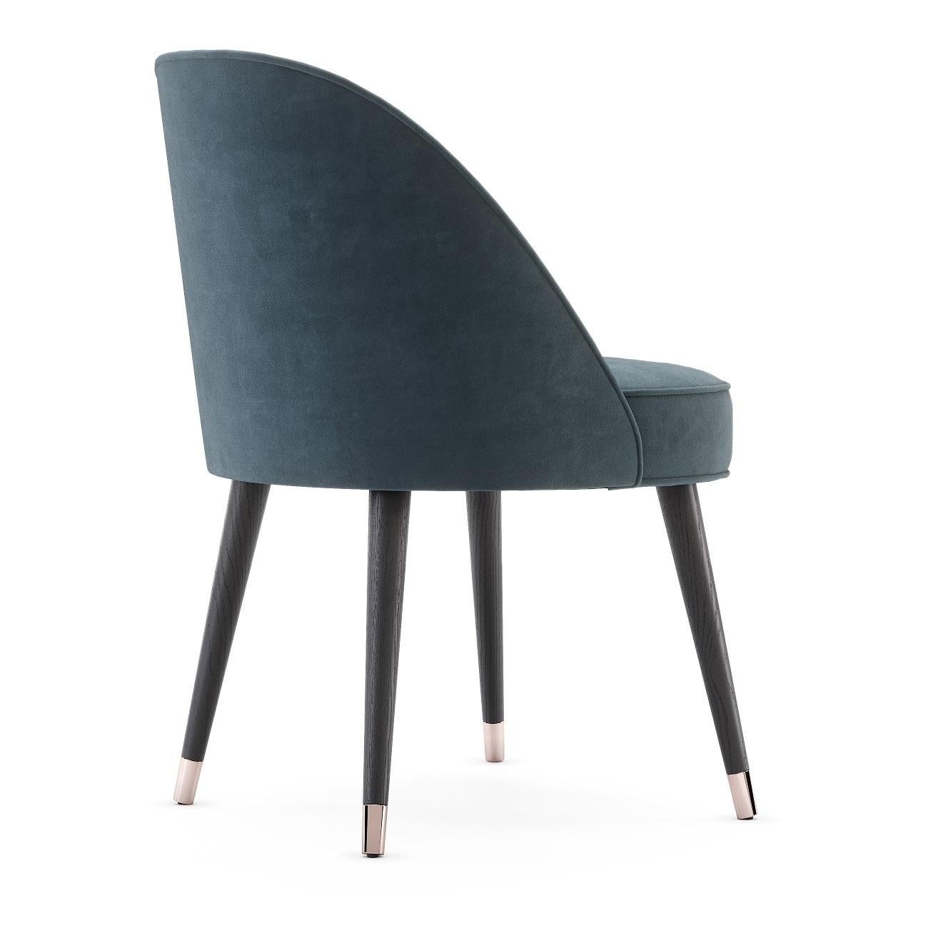 Moderne Chaises de salle à manger en velours plissé à la main, lot de 6