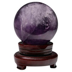 Hand-Polished Amethyst Sphere – 4.5" Diameter