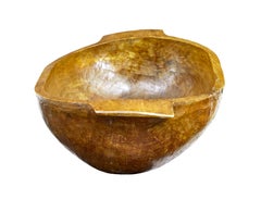 Hand polished large early 20th century carved bowl