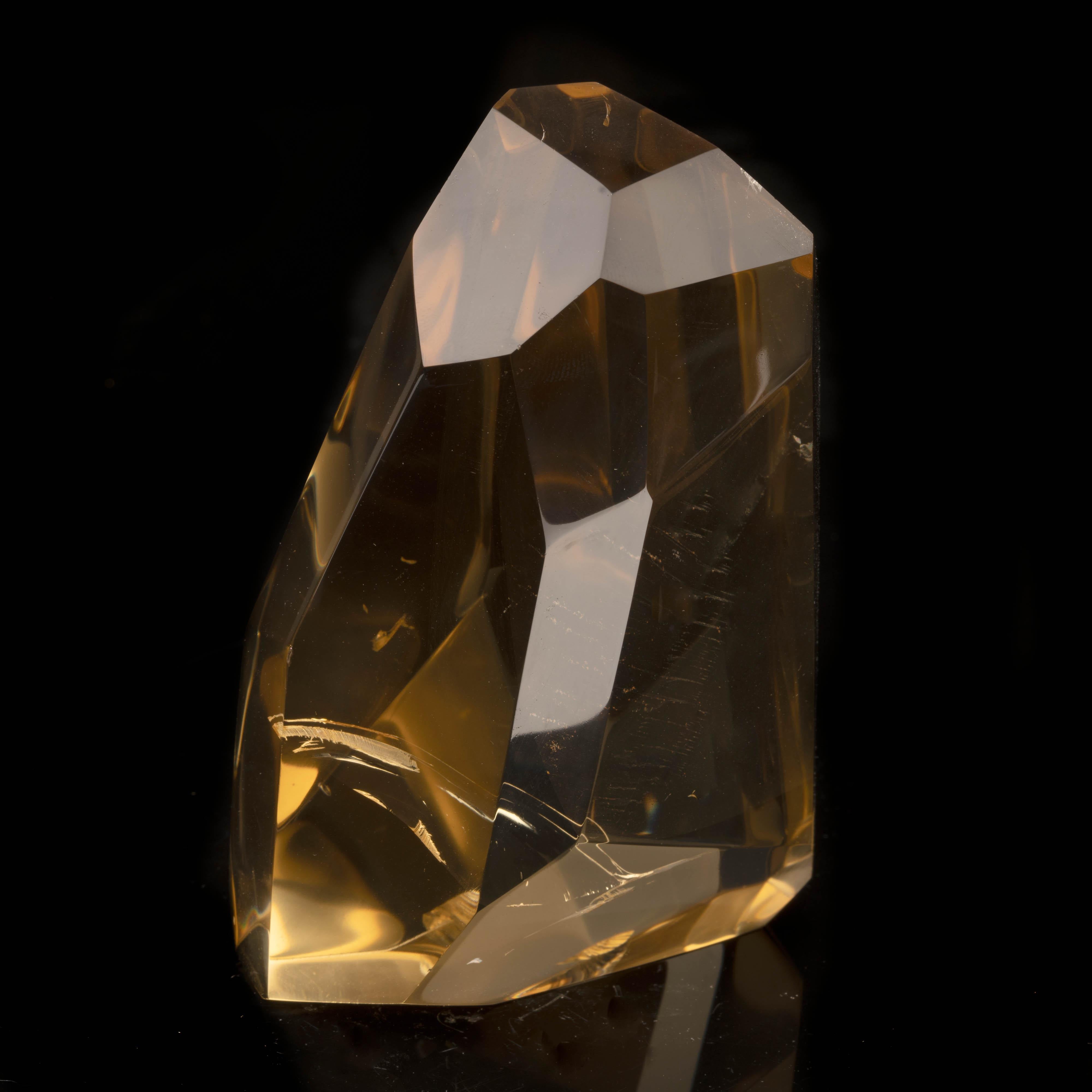 Contemporary Hand-Polished Natural Citrine Freeform from Madagascar For Sale