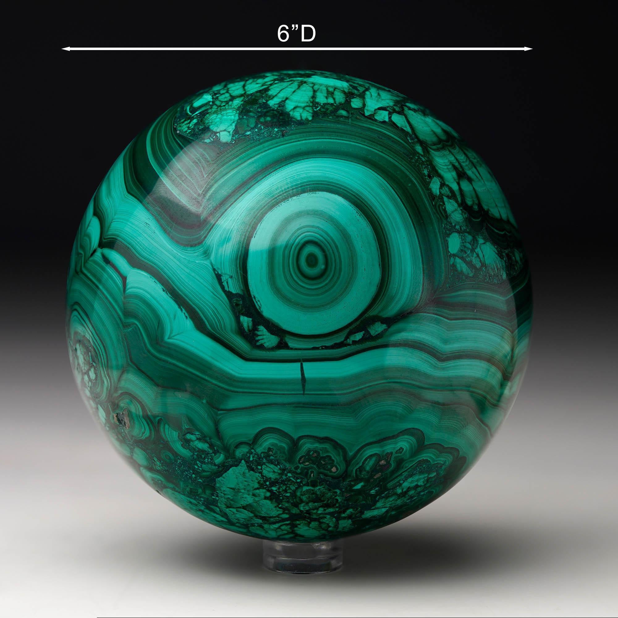 Sphère de malachite solide de 3,5