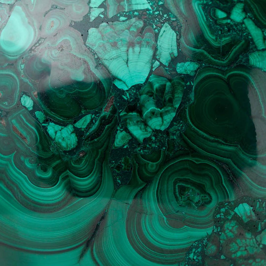 Malachite Sphère de malachite solide de 3,5