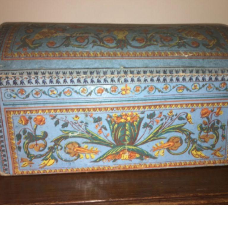 Hand Printed French Wallpaper Box, 18th Century In Good Condition In Doylestown, PA