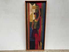 Hand Printed Swedish Mid-Century Textile Art by Ilse Roempke, 1950´s