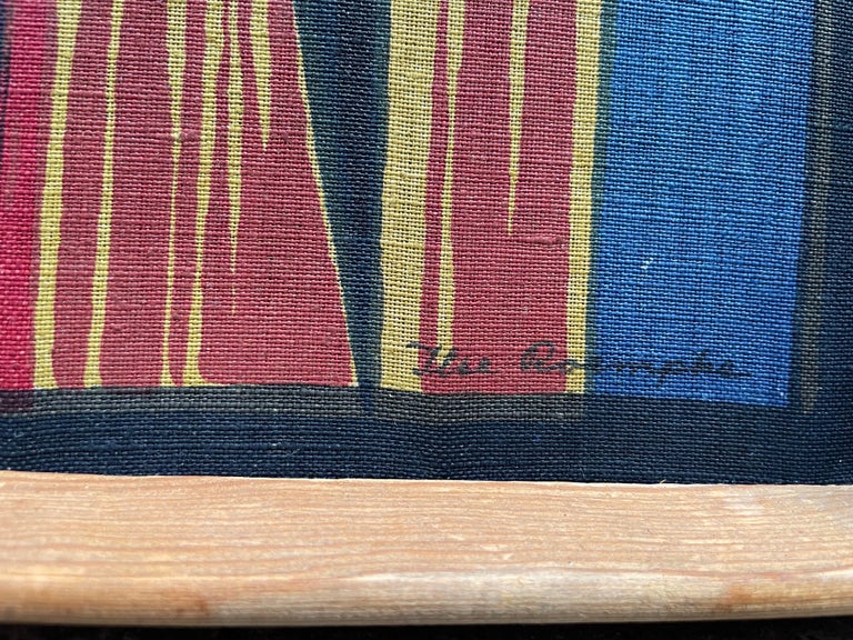 Hand Printed Swedish MidCentury Textile Art by Ilse Roempke, 1950´s