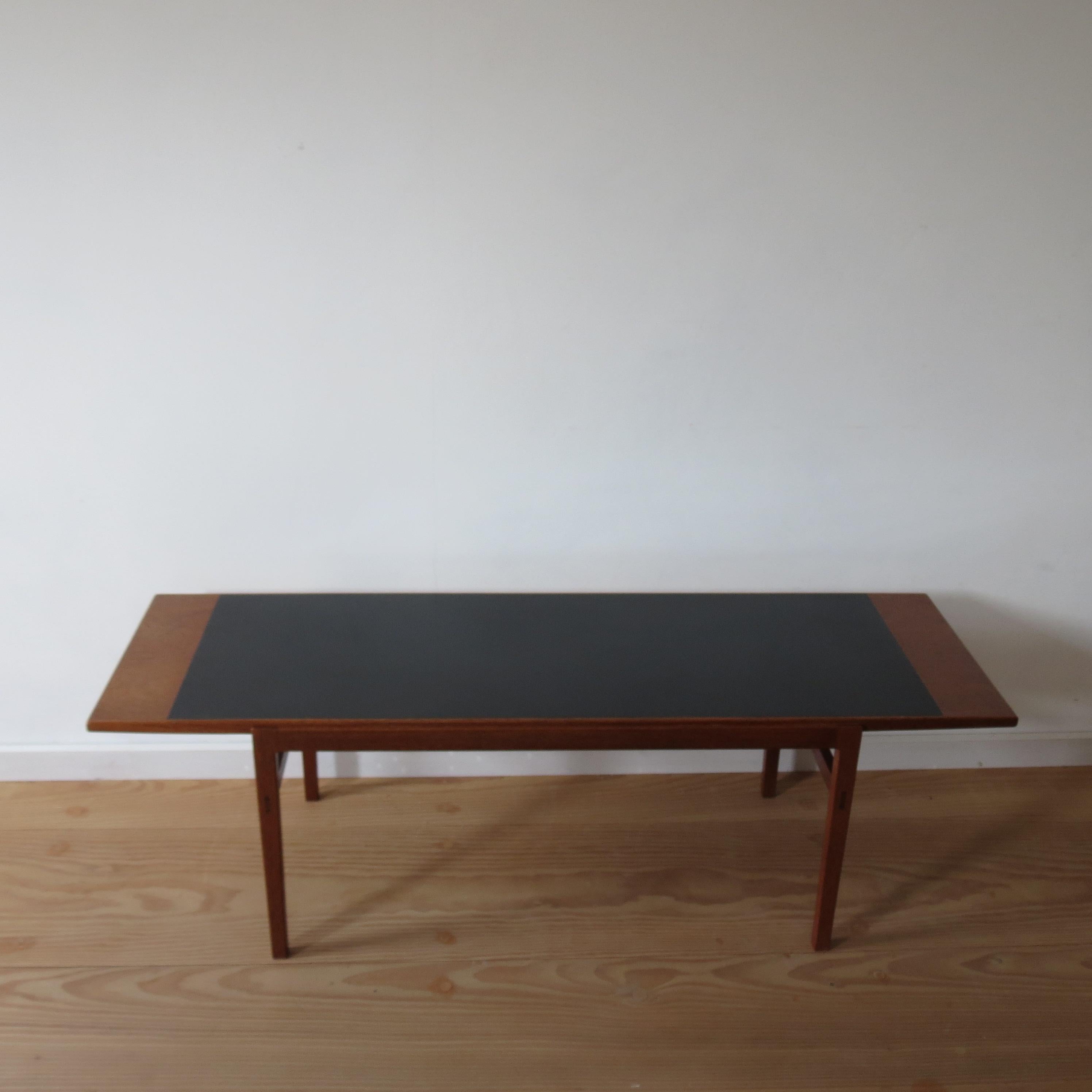 Hand Produced 1960s Teak Coffee Table with Ebonized Top by Alan Peters 2