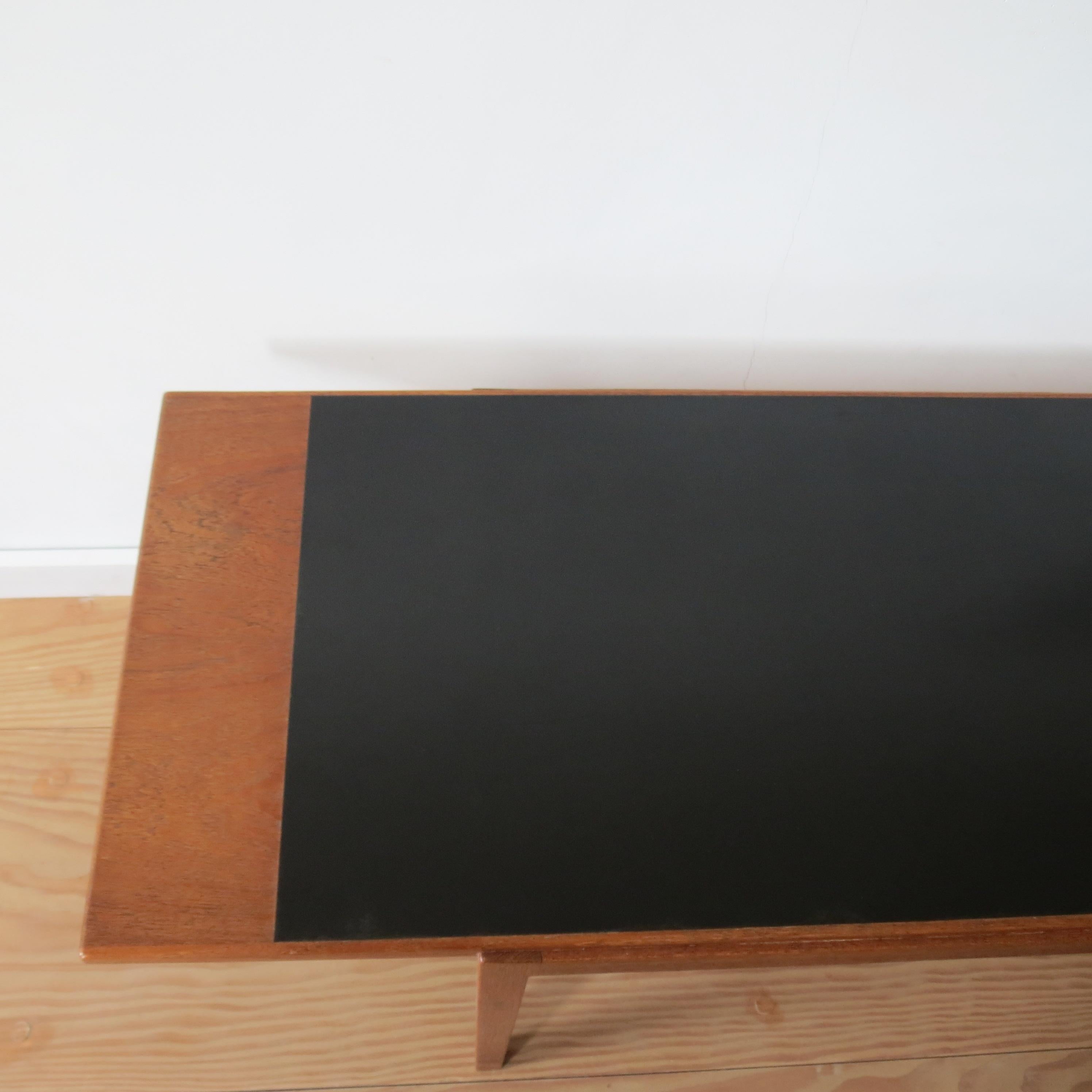 Hand Produced 1960s Teak Coffee Table with Ebonized Top by Alan Peters 3