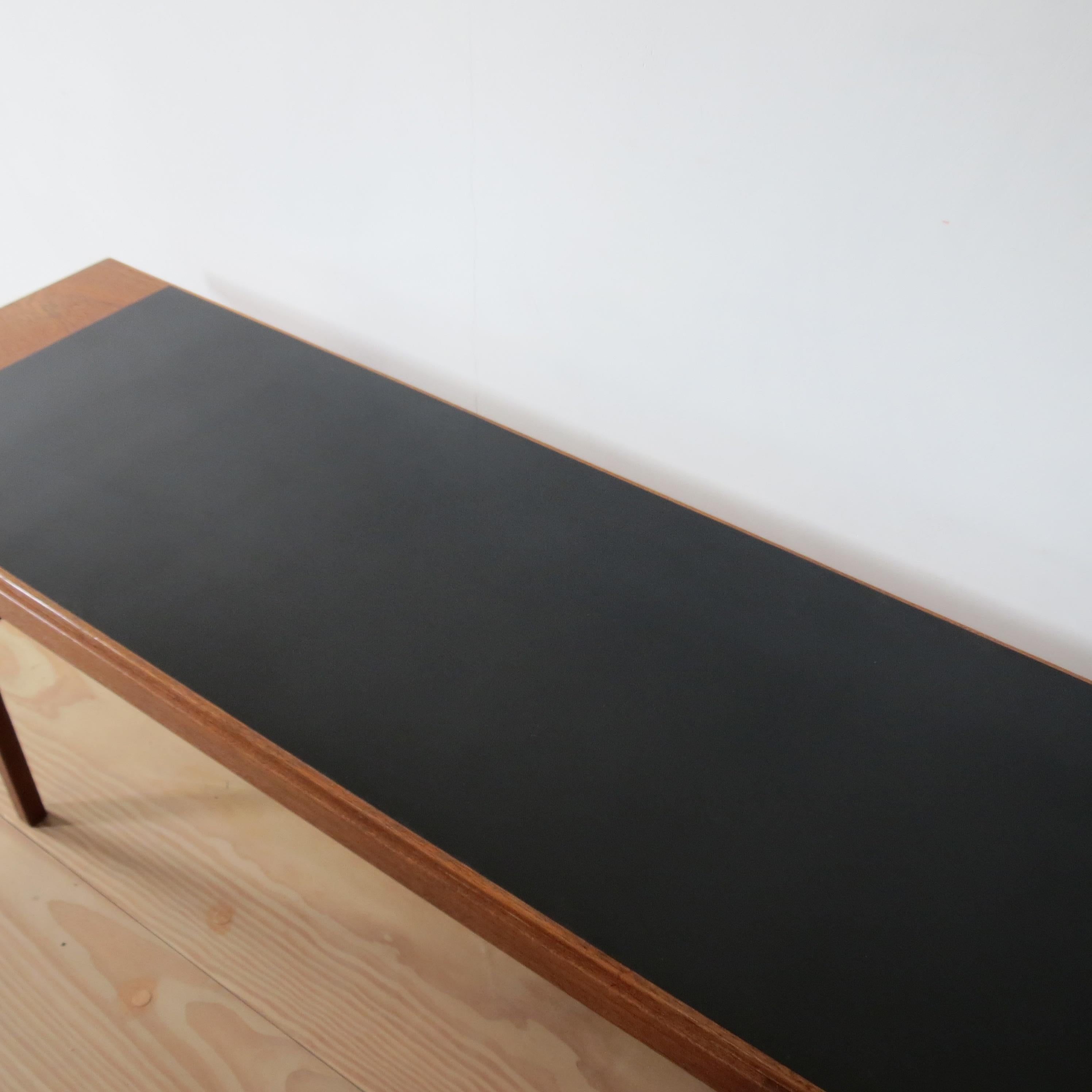 Hand Produced 1960s Teak Coffee Table with Ebonized Top by Alan Peters 4