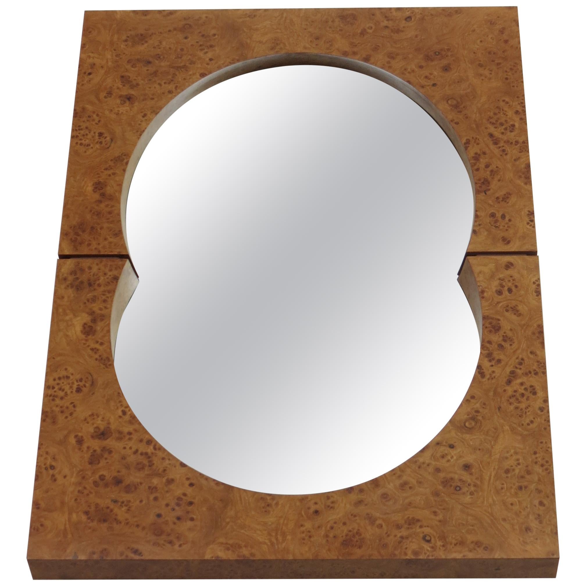 Modern Hand Produced Bespoke Burr Elmwood Wall Mirror Desmond Ryan Mirror, 1990s