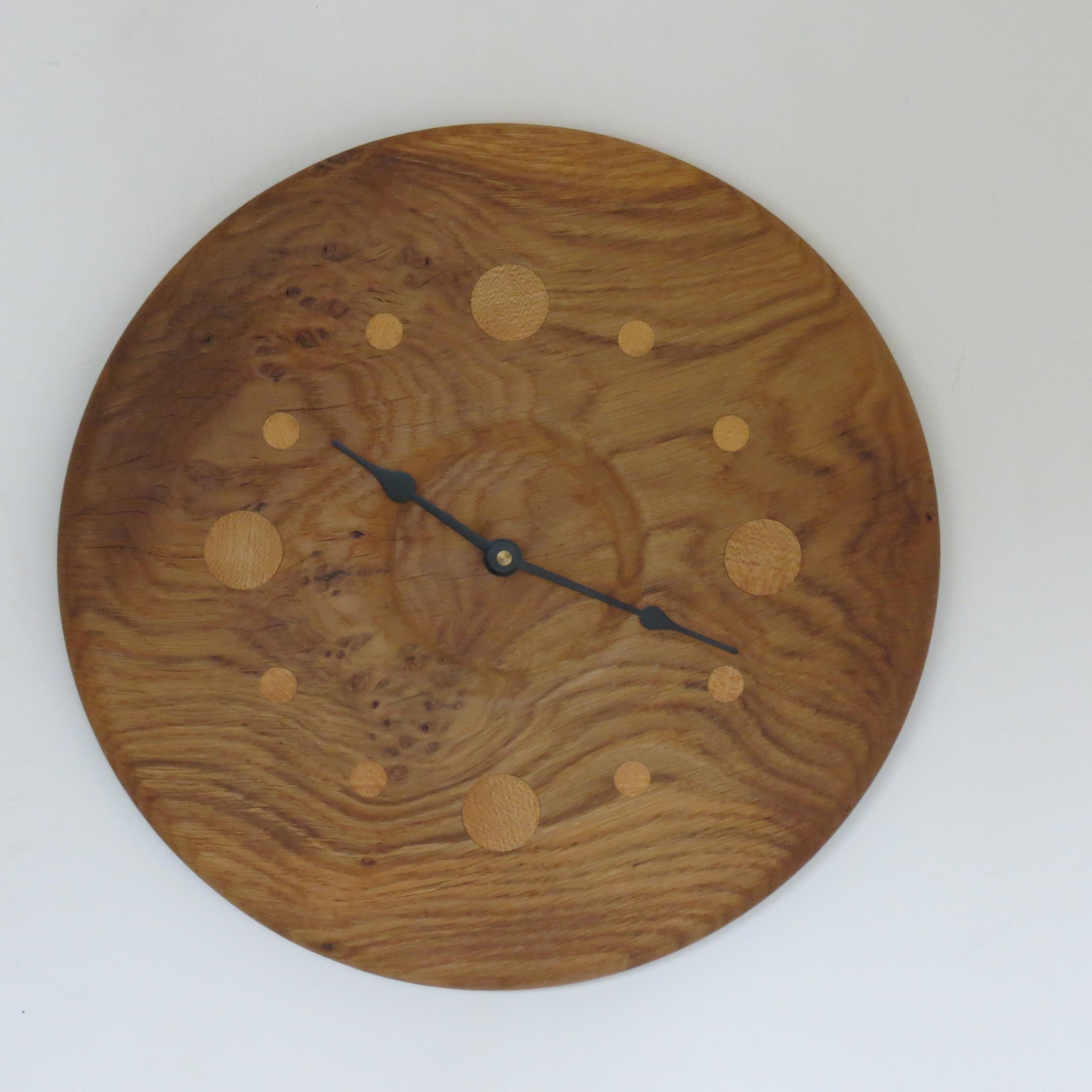 Hand Produced Oak Wall Clock Style Of George Nelson 1