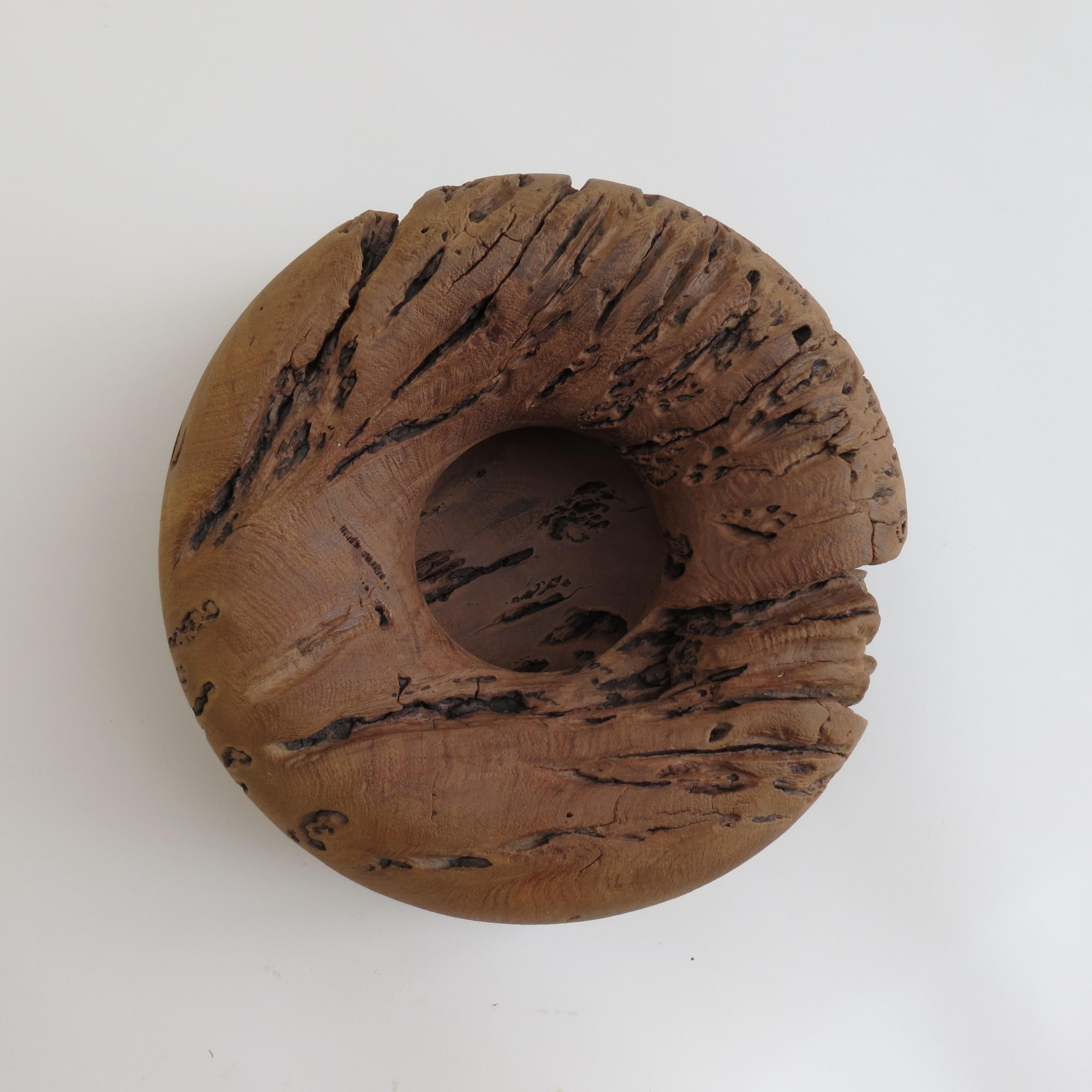 20th Century Hand Produced Tasmanian Burr Oak Wooden Bowl by Mike Scott 'Chai', 1990s