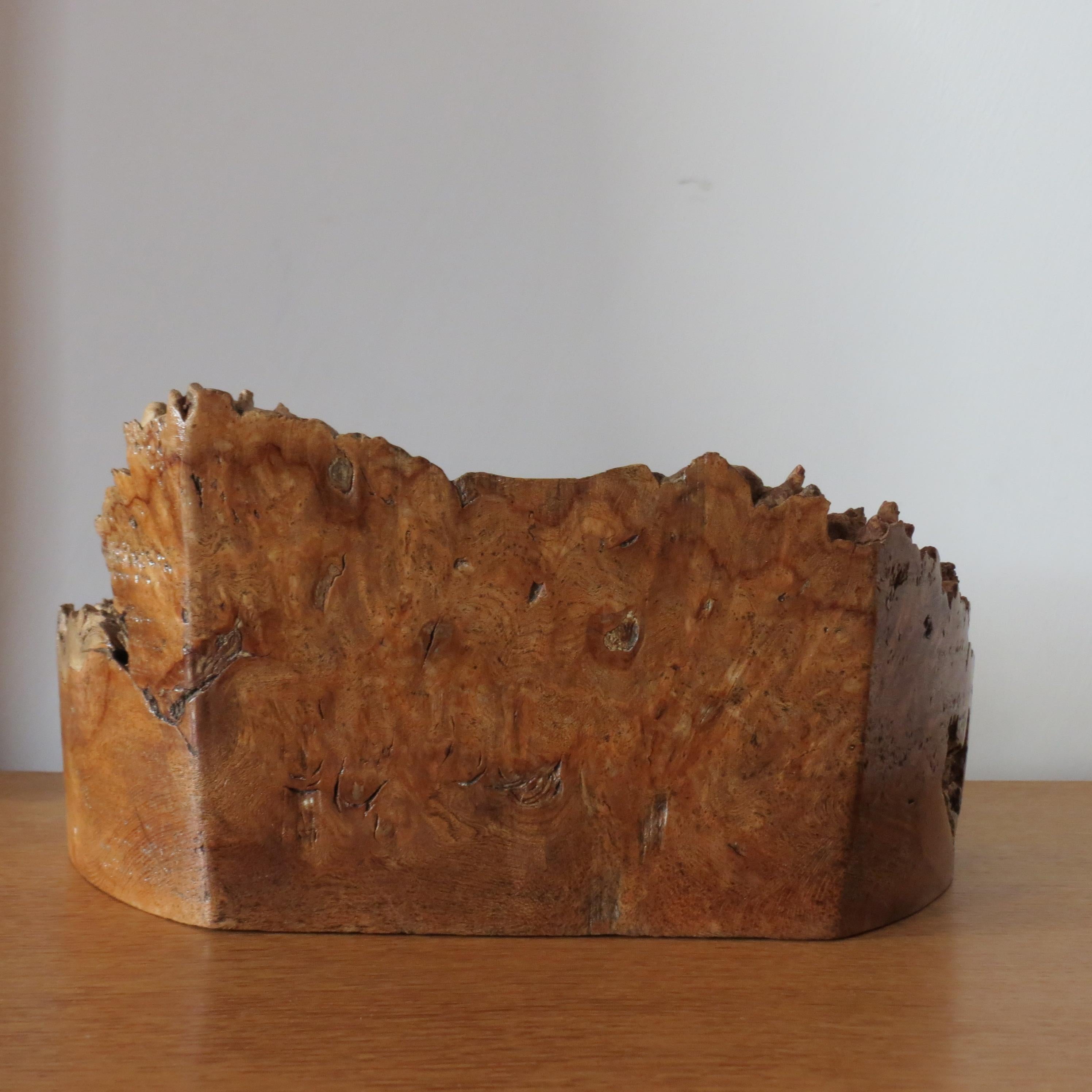 Hand-Crafted Hand Produced Vintage Burr Wood Gum wood Sculptural Naturalist Wooden Bowl