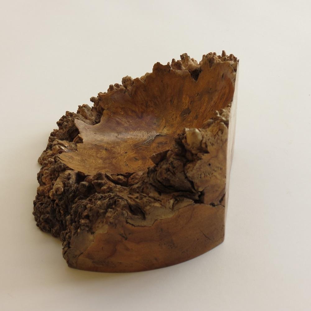 Walnut Hand Produced Vintage Burr Wood Gum Wood Sculptural Naturalist Wooden Bowl